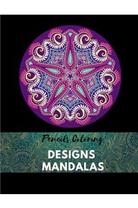 Pencils Coloring Designs Mandalas