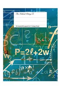 Classic Composition Book, 8.5.X 11, College Ruled, Math Activities