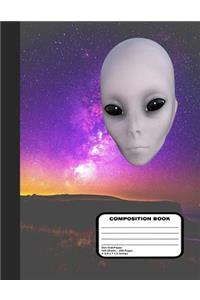 Alien in Outer Space Graph Paper Notebook 200 Pages 8 1/2 x 11 Inches