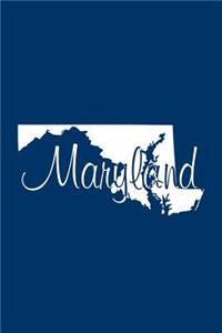 Maryland - Navy Blue Lined Notebook with Margins