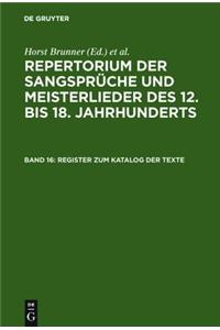 Register Zum Katalog Der Texte