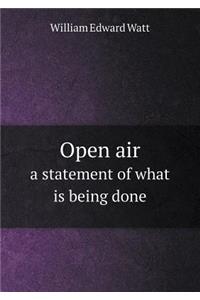 Open Air a Statement of What Is Being Done