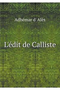 L'Édit de Calliste
