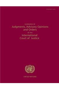 Summaries of Judgments, Advisory Opinions and Orders of the Permanent Court of International Justice
