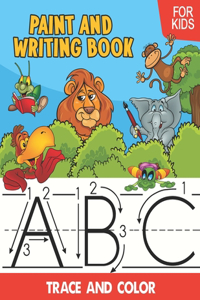 Paint and Writing book for kids from three years on