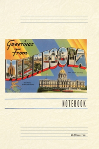 Vintage Lined Notebook Greetings from Minnesota