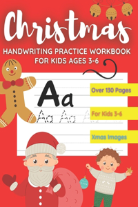 Christmas Handwriting Practice Workbook for Kids Ages 3-6