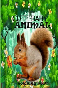 Cute baby animal coloring book