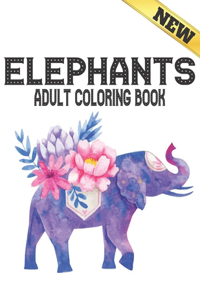 Elephants Adult Coloring Book