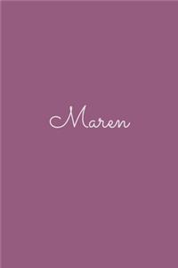 Maren: notebook with the name on the cover, elegant, discreet, official notebook for notes, dot grid notebook,