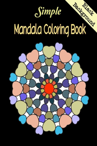 Simple Mandala Coloring Book Black Background