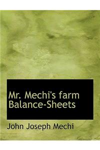 Mr. Mechi's Farm Balance-Sheets