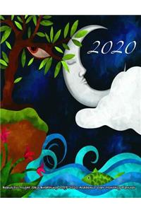 2020- Beautiful Night Sky Breathing 2019-2020 Academic Year Monthly Planner