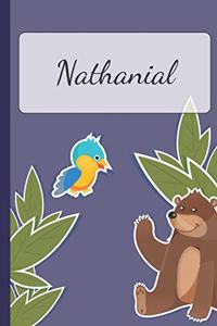 Nathanial: Personalized Notebooks - Sketchbook for Kids with Name Tag - Drawing for Beginners with 110 Dot Grid Pages - 6x9 / A5 size Name Notebook - Perfect a