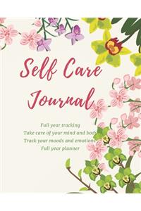 Self care journal: iary, notebook for full year tracking, take care of mind and body, tracking moods and emotions, months planner, flower, floral collection 5