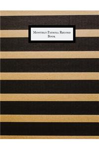 Monthly Payroll Record Book