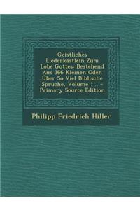 Geistliches Liederkastlein Zum Lobe Gottes