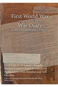 15 DIVISION 45 Infantry Brigade Princess Louise's (Argyll & Sutherland Highlanders) 1/8th Battalion and 11th Battalion