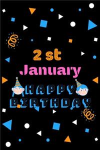 2nd January Happy Birthday Notebook Journal