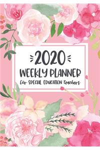 2020 Weekly Planner for Special Education Teachers: Personal Planner with Calendars and Goal Trackers (Pink Floral Design)