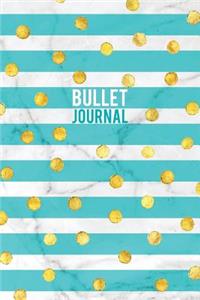 Bullet Journal: Gorgeous Gold Trendy Bullet Journal - 120-Page 1/4 Inch Dot Grid Pretty Gold Notebook - 6 X 9 Perfect Bound Softcover