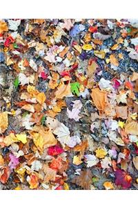 School Composition Book Colorful Autumn Leaves Ground 130 Pages