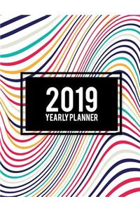 2019 Yearly Planner: Art Abstract, 8.5