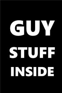 Guy Stuff Inside Journal For Men White Font On Black Design