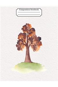 Composition Notebook Watercolor Tree Design Vol 19