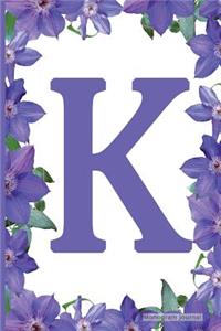 Monogram Journal - Initial K (Purple Flower)
