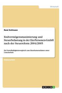 Endvermögensmaximierung und Steuerbelastung in der Ein-Personen-GmbH nach der Steuereform 2004/2005