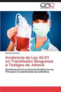 Incidencia de Ley 42-01 en Transfusión Sanguínea a Testigos de Jehová