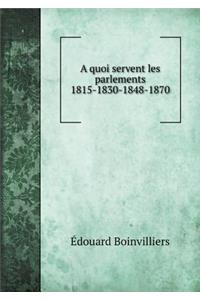 A quoi servent les parlements 1815-1830-1848-1870