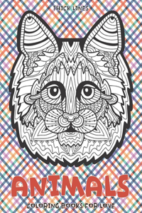 Coloring Books for Love - Animals - Thick Lines