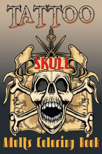 Tattoo Skull Adults Coloring Book