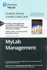 Mylab Management with Pearson Etext -- Combo Access Card -- For Strategic Management