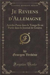 Je Reviens d'Allemagne