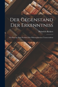 Gegenstand Der Erkenntniss