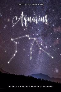 Aquarius July 2019 - June 2020 Weekly + Monthly Academic Planner