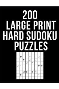 200 Large Print Hard Sudoku Puzzles
