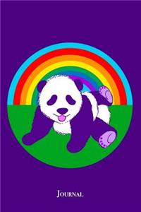 Cute Purple Panda Rainbow Journal