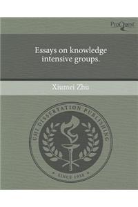Essays on Knowledge Intensive Groups
