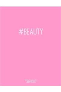 Notebook for Cornell Notes, 120 Numbered Pages, #BEAUTY, Pink Cover