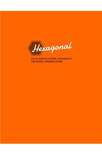 Hexagonal Grid/Graph Paper Notebook, 160 Pages, Orange Cover