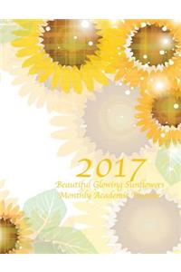 2017 Beautiful Glowing Sunflowers Monthly Academic Planner