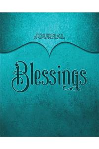 Blessings Journal: Aqua 8x10 128 Page Lined Journal Notebook Diary (Volume 1)