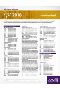 CPT 2018 Express Reference Card: Behavioral Health