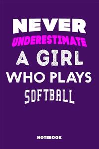 Never Underestimate a Girl Who Plays Softball
