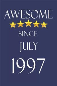 Awesome Since July 1997 Notebook Birthday Present