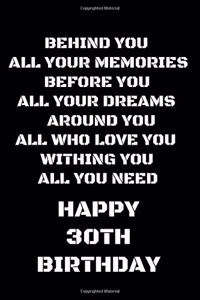 behind you all your memories before you all your dreams happy 30th birthday